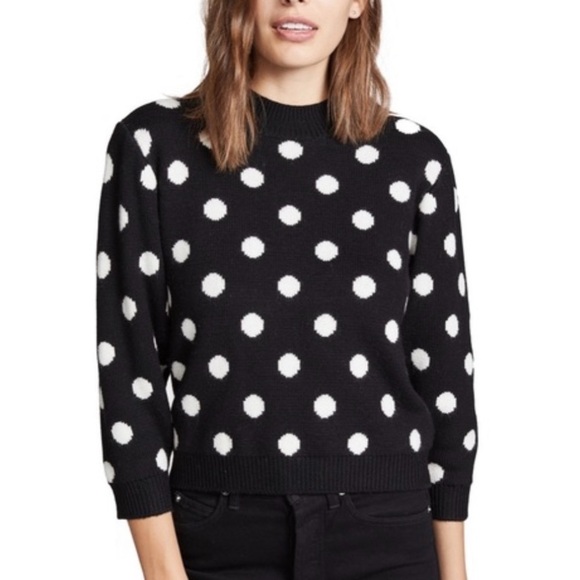 Joie Brettina 100% Wool Polka Dot Cropped Sweater - Picture 1 of 9